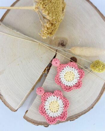 Boucles d’oreilles FlowerPower au crochet 4