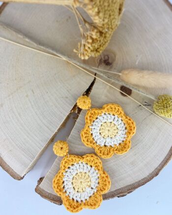 Boucles d’oreilles FlowerPower au crochet 5