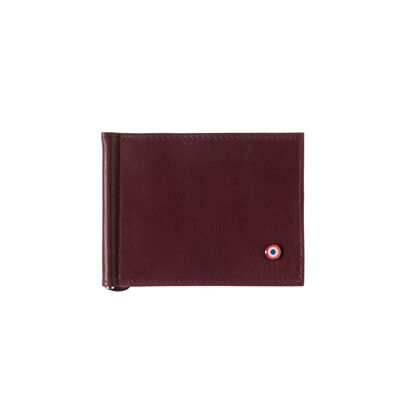 Hector Money Clip Wallet Smooth Leather Ruby Red