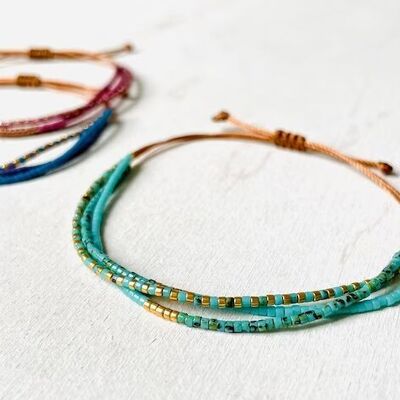 Bracciale Miyuki Bead Regolabile in nylon, seme, braccialetto sottile