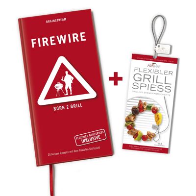 FireWire Set / Rezeptbuch + Grillspieß / flexibler Grillspieß