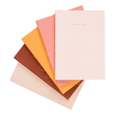 A6 STITCH NOTEBOOKS 5PK MULTI: SELF