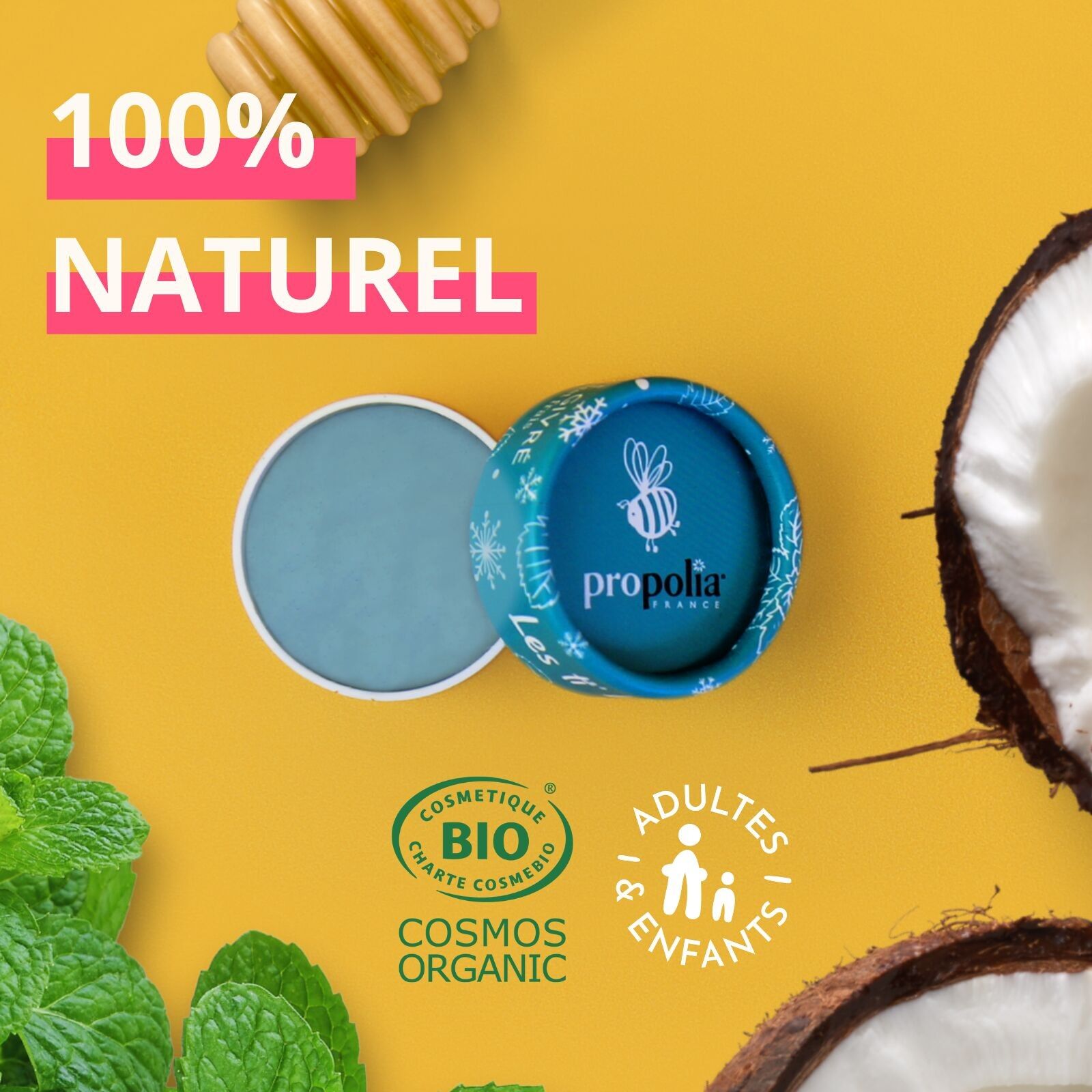 Bálsamo Labial Efecto Fresco - Miel, Cera de Abejas y Karité - Repara y Nutre - 100% Natural