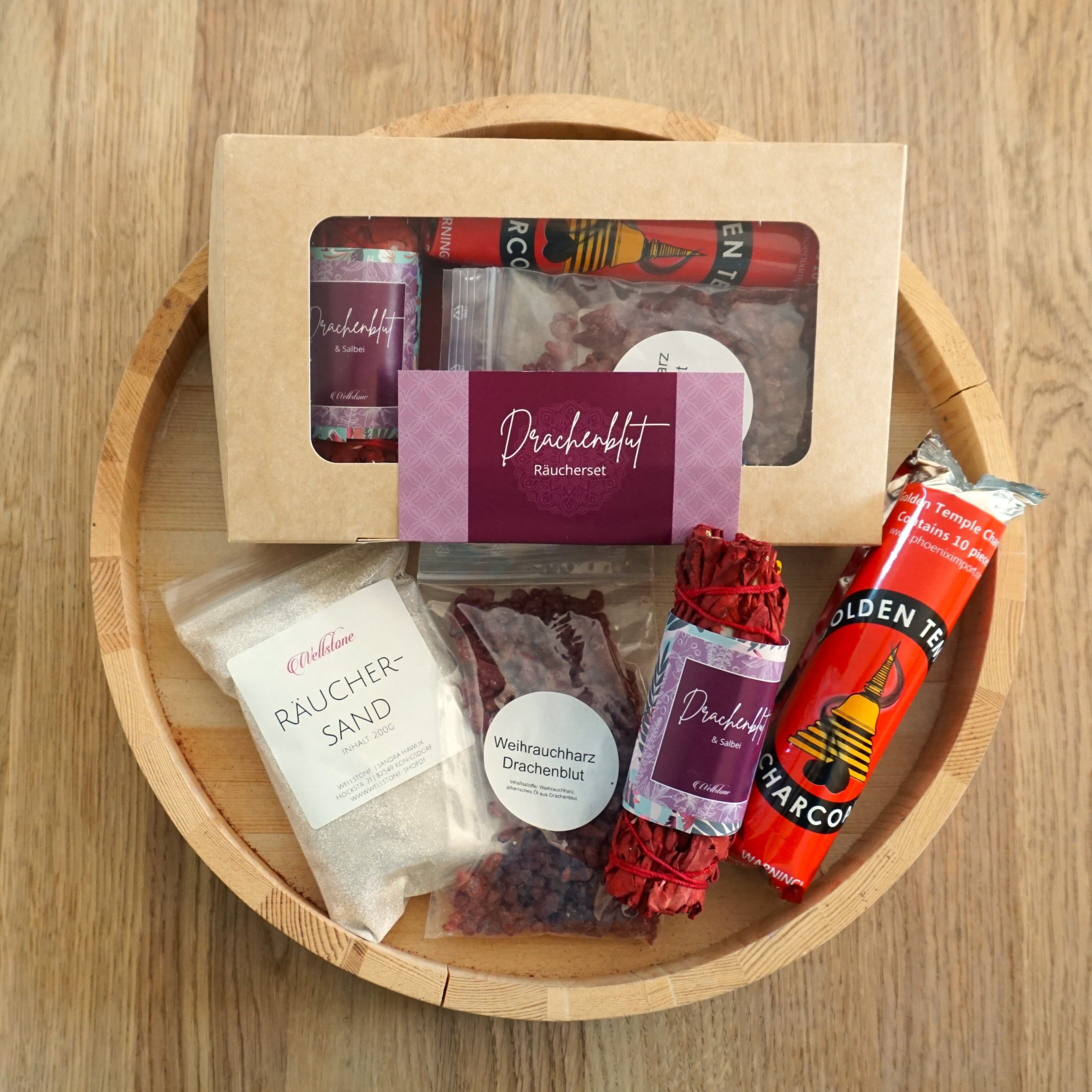 Set di incensi del sangue di drago con sbavature di sangue di drago e incenso di sangue di drago