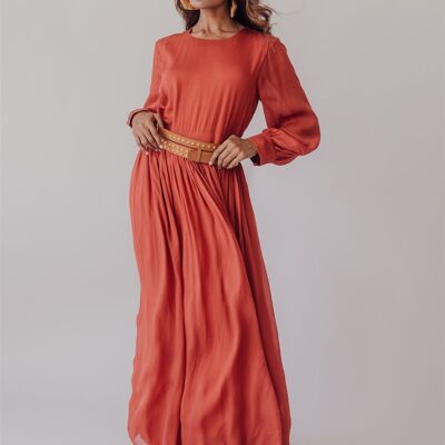 Michaela Maxi Long Dress Burnt Sienna