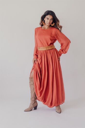 Robe longue Michaela Burnt Sienna 3