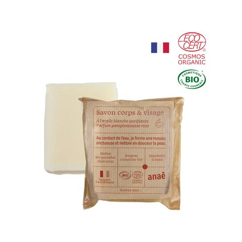 Savon corps & visage pamplemousse & argile blanche 100 g