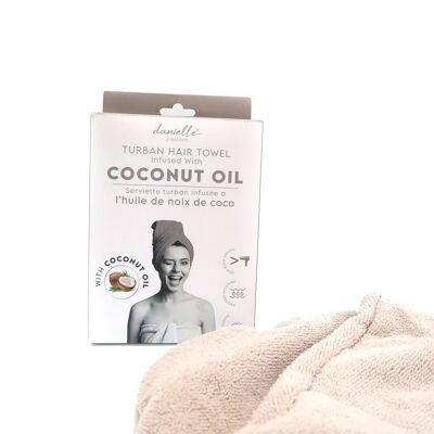 Turbans capillaires infusés à l'huile de noix de coco gris