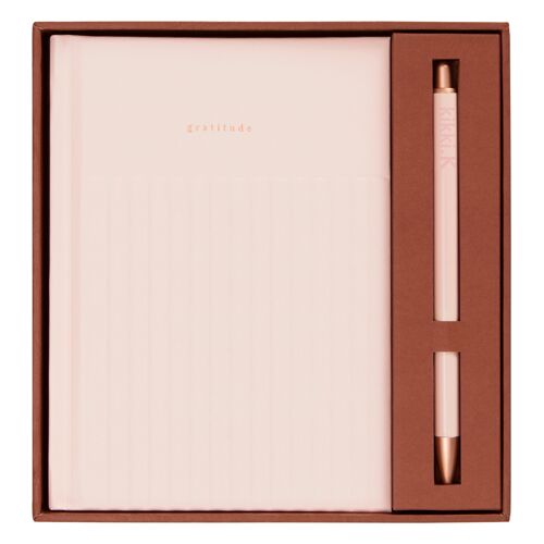 Gratitude journal gift set blush: self