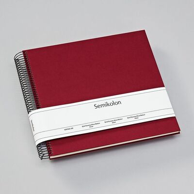 Spiral album Economy Medium, cream white cardboard, burgundy