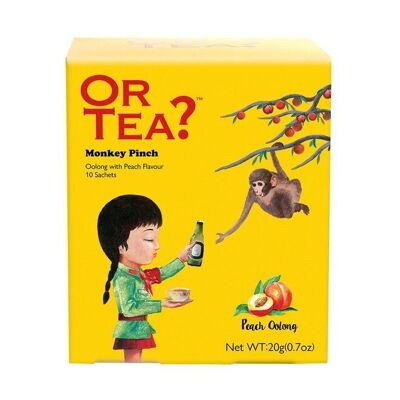 Monkey Pinch Peach- té oolong orgánico con sabor a melocotón - caja de 10 sobres