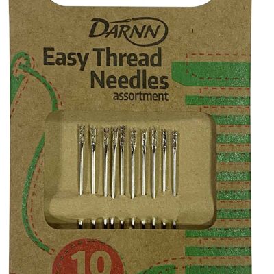EASY THREAD NEEDLES (PACK 10), Self Threading Sewing Needles, One Second Easy Thread Needles, Quick Thread Needles