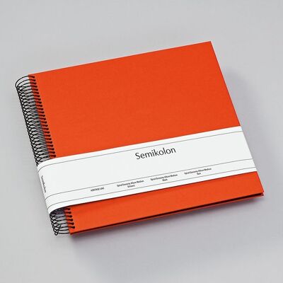 Spiralalbum Economy Medium, schwarzer Karton, orange