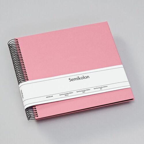 Spiralalbum Economy Medium, schwarzer Karton, flamingo