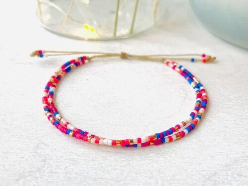 Bracelets ensemble Perle Miyuki Réglable en nylon, rocaille, bracelet fin