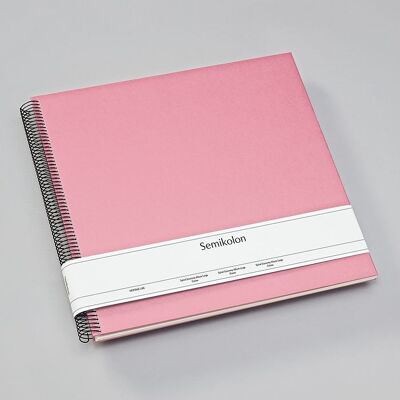 Spiral album Economy Large, cream white cardboard, flamingo