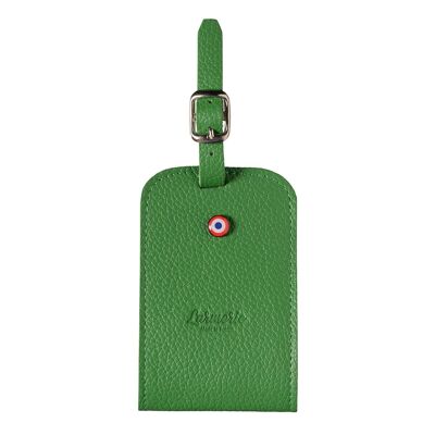 Jules Grained Leather Label Holder Meadow Green