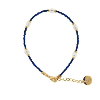 bracelet - bleu avec perle 1