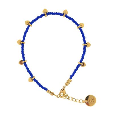 pulsera - corazones y azul real