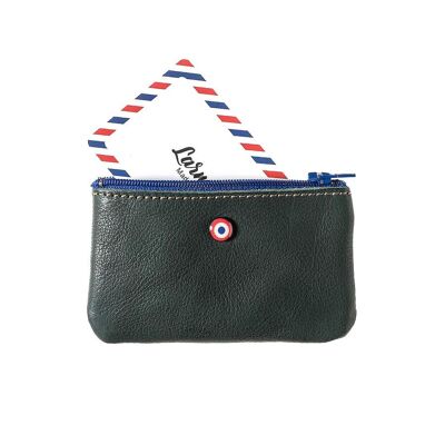 Cartera EMILE UpCyclé de Piel Verde Madera