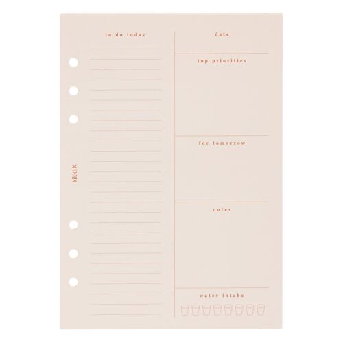 A5 planner daily notes refill almond: self
