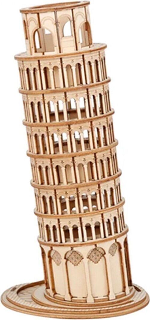 DIY 3D Wooden Puzzle Leaning Tower of Pisa, Robotime, TG304, 9.2×7.7×17.9cm