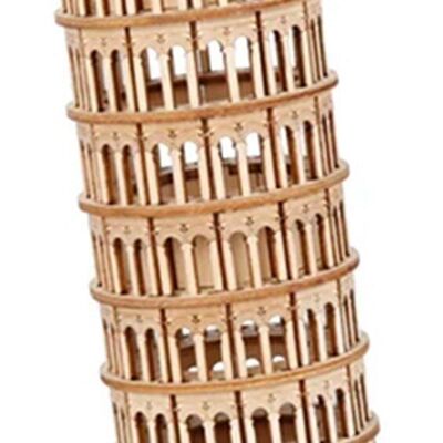Puzzle 3D en bois DIY Tour penchée de Pise, Robotime, TG304, 9,2 × 7,7 × 17,9 cm
