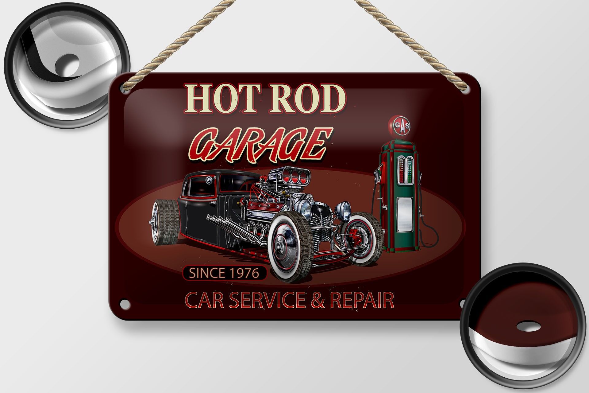 Buy wholesale Tin sign car 18x12cm hot rod Garage car service