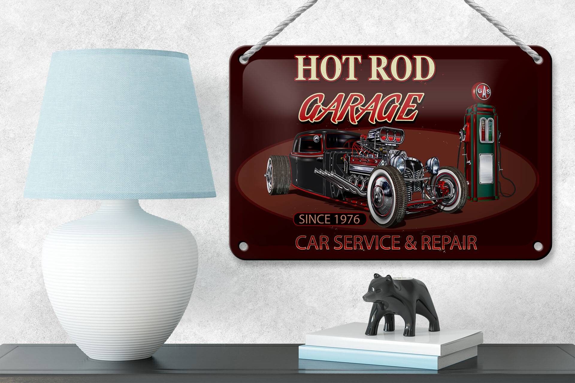 Buy wholesale Tin sign car 18x12cm hot rod Garage car service
