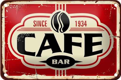 Blechschild Retro 18x12cm Cafe bar Kaffee since 1934 Metall Deko Schild