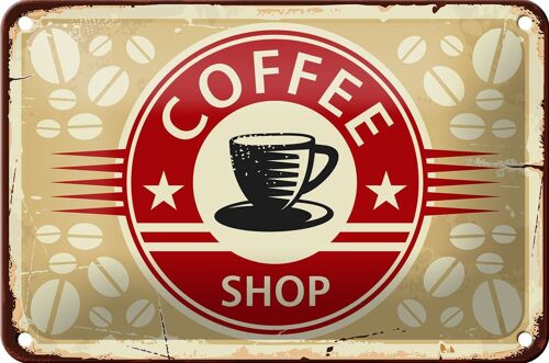 Blechschild Retro 18x12cm Kaffee Coffee Shop Metall Deko Schild