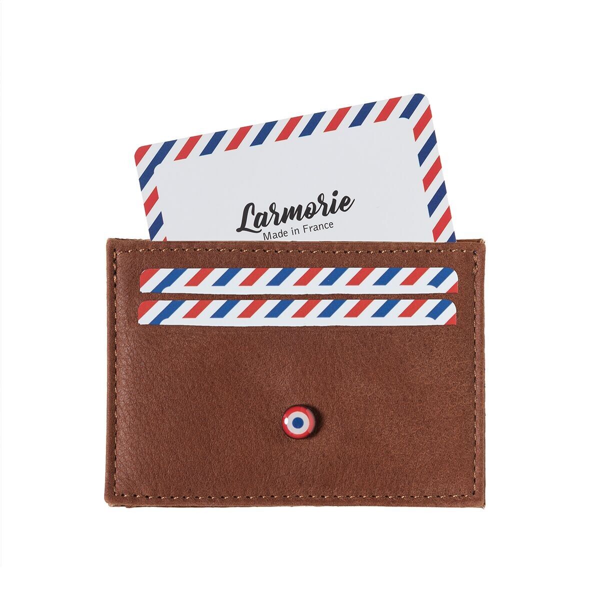 Portacarte GEORGES Pelle Marina e Nubuck Terra Brunito