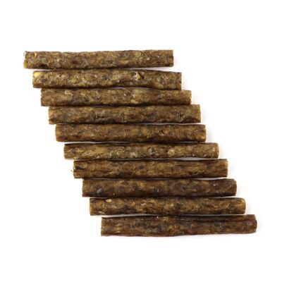 DOGBOSS 100% natural chewing sticks 100% deer skin, set of 10 in 15 cm (10x18g=180g)
