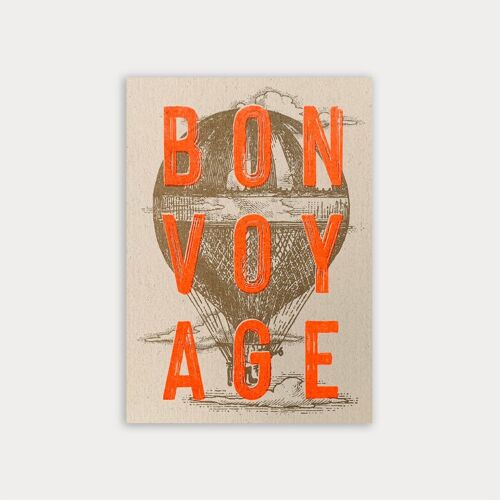 Öko / Postkarte / Bon Voyage / Pflanzenfarbe