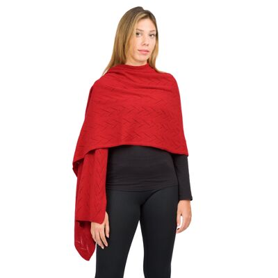 Clarissa - Stole with perforated olive branch effect in cashmere blend