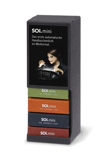 Présentoir SOI.mini / couleurs assorties / 24 pièces / lampe de poche automatique