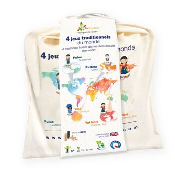 Jeux de société -Pochon 4 jeux du Monde - Made in France - Pour toute la famille à partir de 6 ans 2
