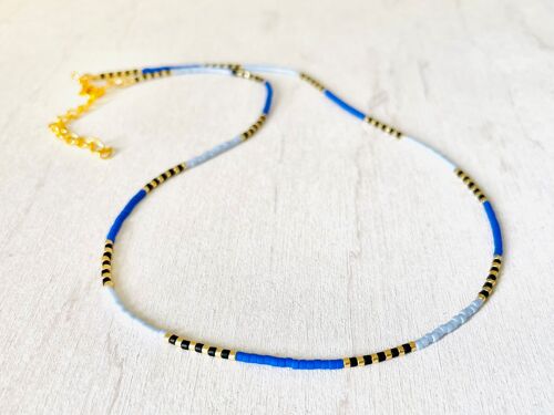 Collier avec perles, collier en acier inoxydable, chaîne couleur Or, collier Miyuki, Perles de rocailles