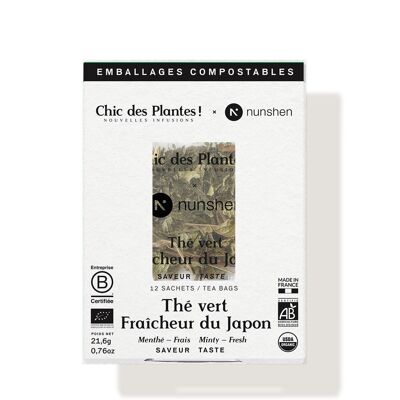 ORGANIC GREEN TEA - FRESHNESS FROM JAPAN (BOX OF 12 BAGS) - SWEET & PEPPERMINT, FENNEL