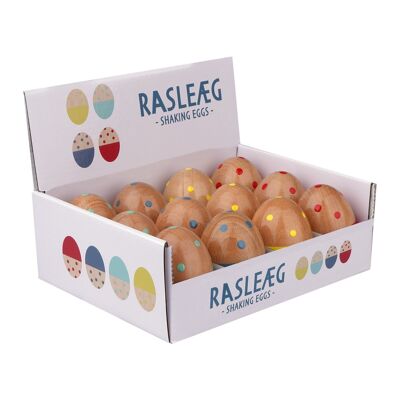 Barbo Wood - Wooden Egg shaker Display (with 12pcs) FSC