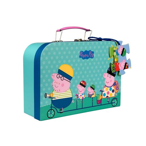 Peppa Pig Suitcase with a Puzzle - Biking