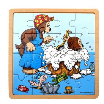 Rasmus Klump - FSC - Puzzle en bois - L'heure du bain