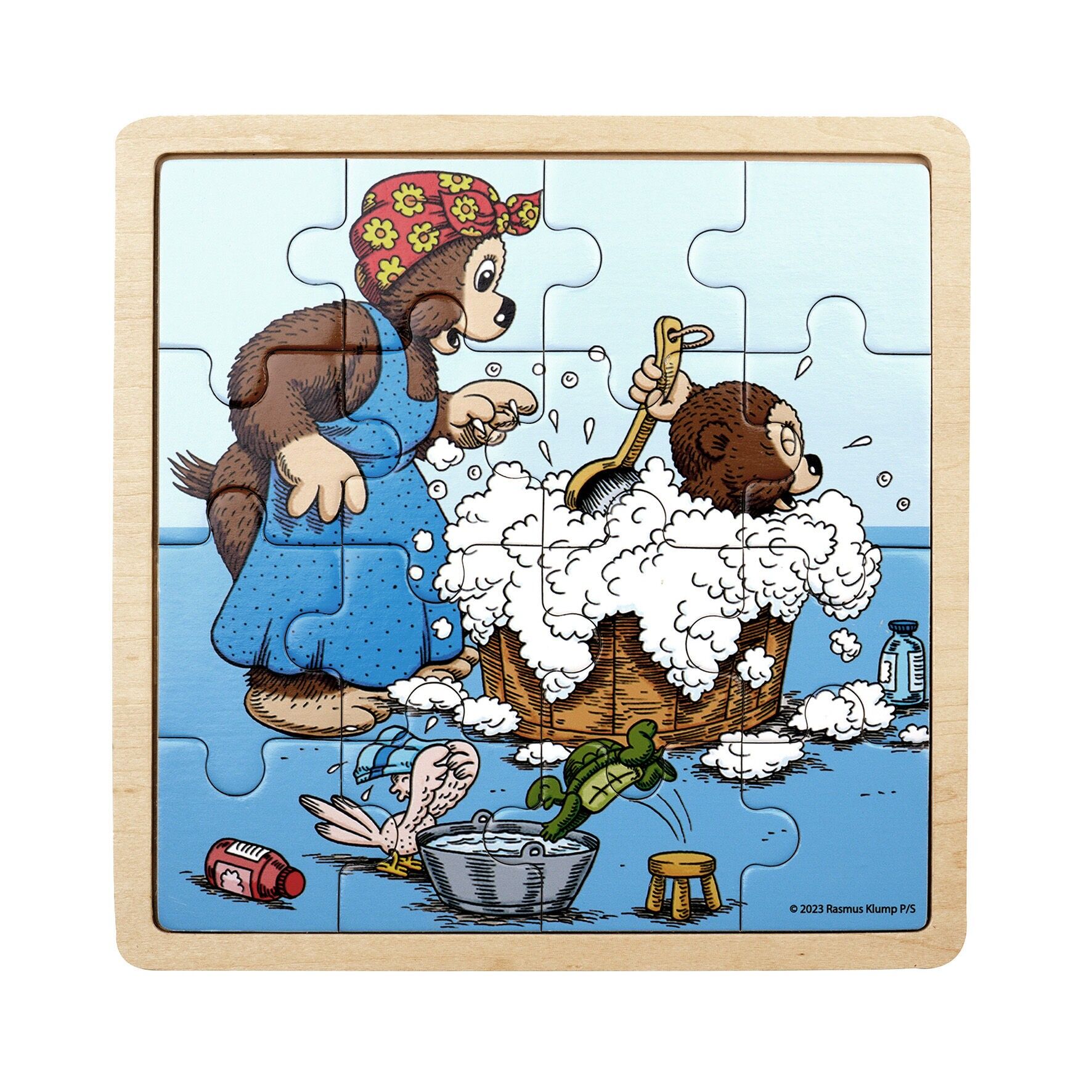 Rasmus Klump - FSC - Puzzle in legno - L'ora del bagnetto