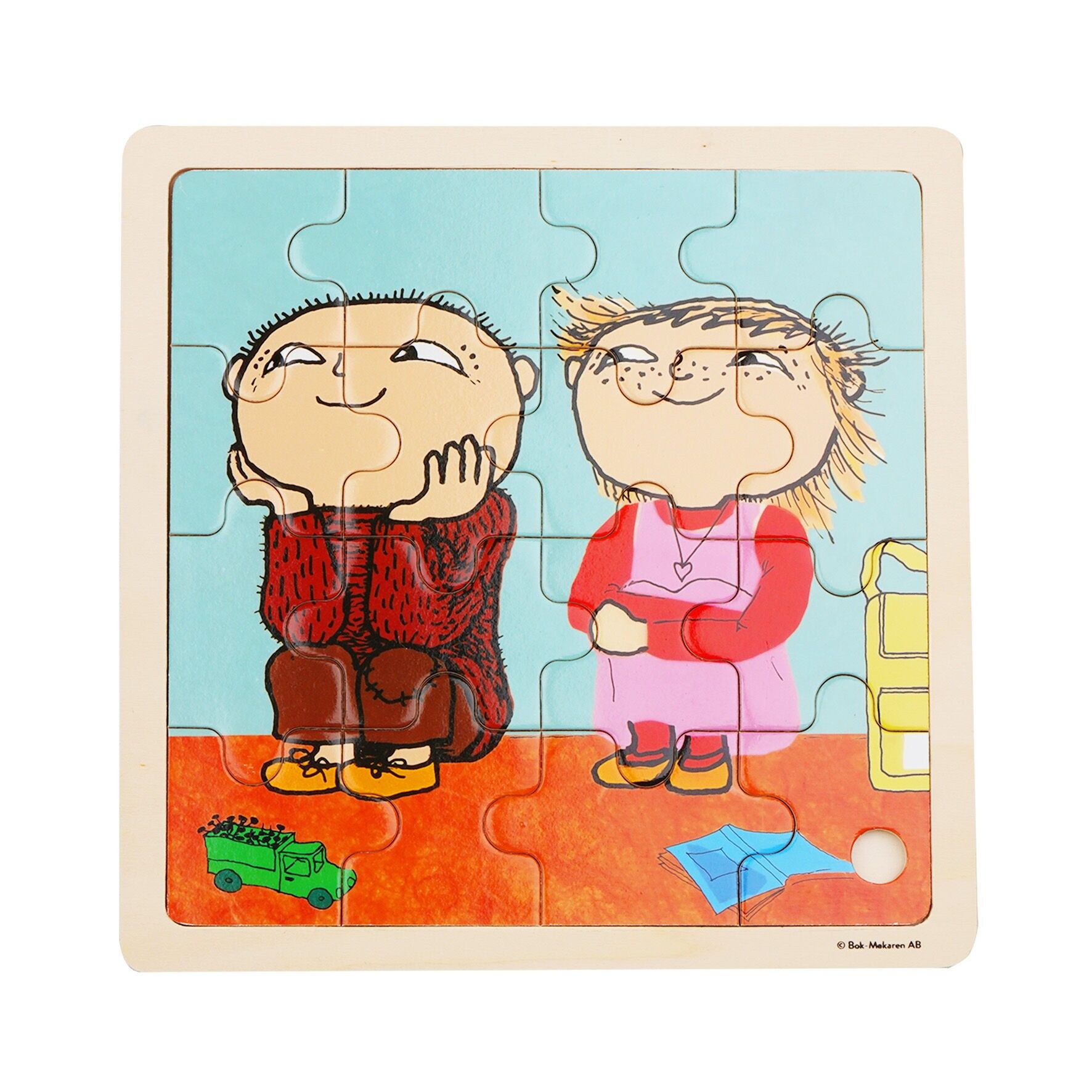 Alfons Åberg - Puzzle quadrato in legno - Friends FSC