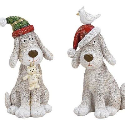 Cane con cappello natalizio in poly bianco double