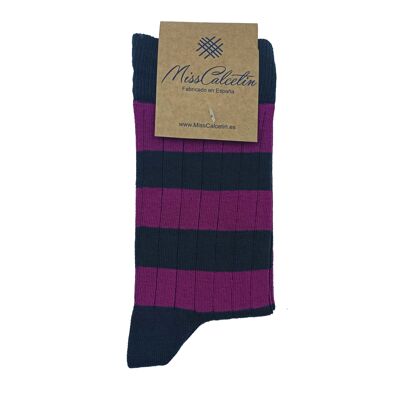 Chaussettes basses rayées Miss Anthracite Barsa