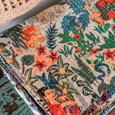 Kantha Cotton Bed Spreads Assorted Print - Set of 3
