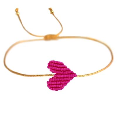 Bracciale cuore rosa scuro