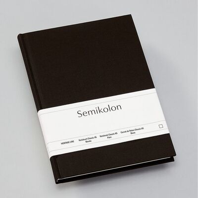 Cuaderno Classic (A5), negro, en blanco