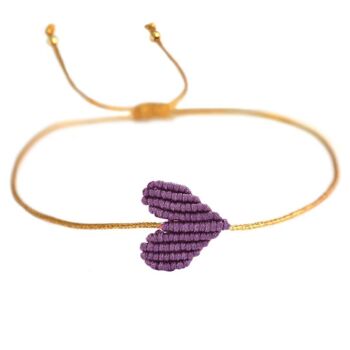 Bracelet coeur violet 1